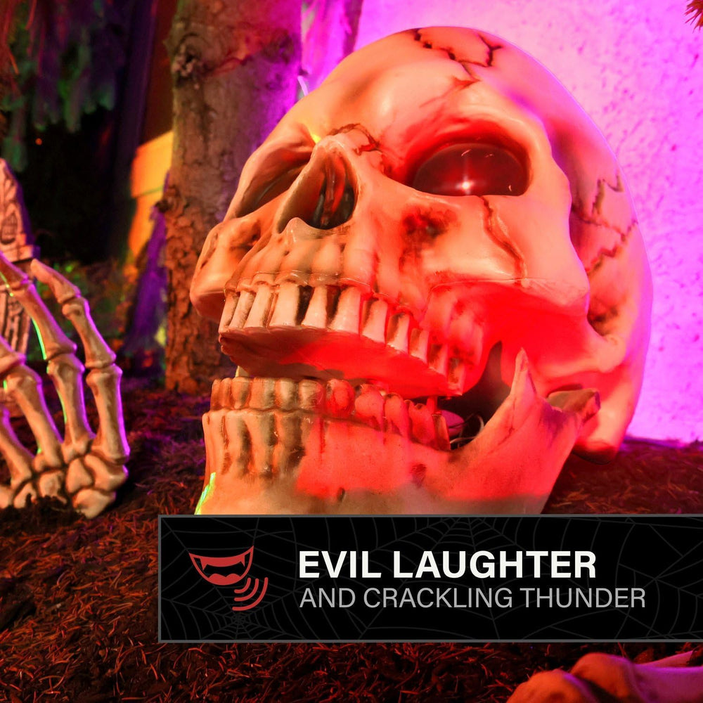 Haunted Hill Farm 1.3-Ft. Giant Talking Skeleton with Hands Halloween Decor