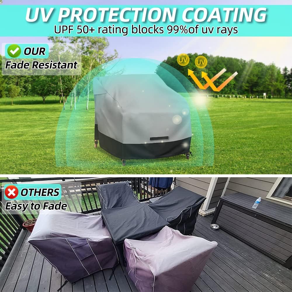 Patio Swivel Chair Cover Waterproof 2 Pack, 600D Heavy Duty Outdoor Furniture...