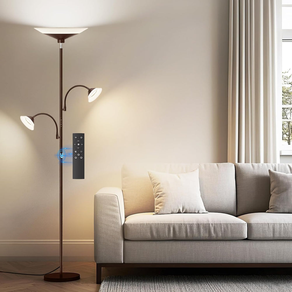 SIBRILLE 42W 3-Light Torchiere Floor Lamp, LED Tree Standing Lamp