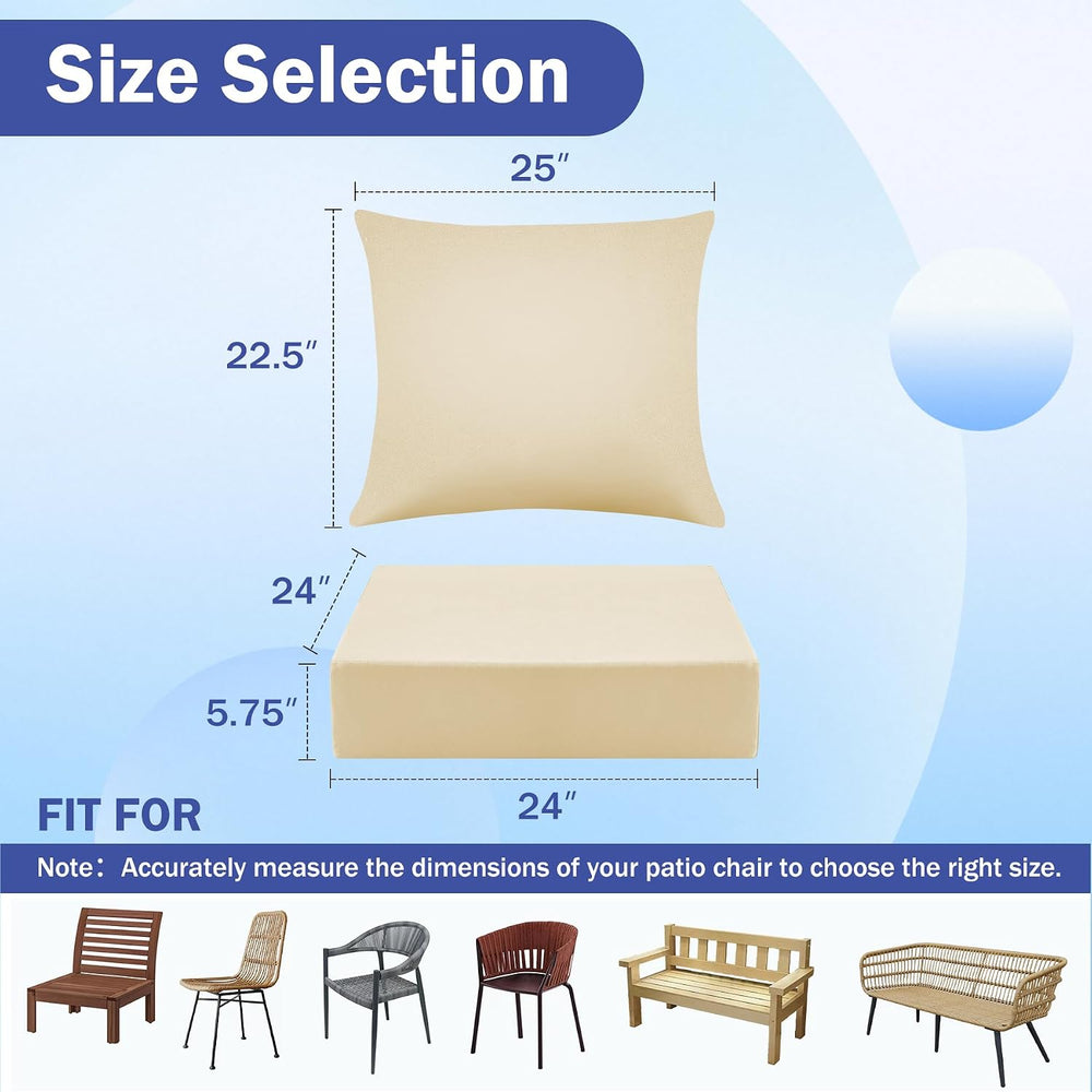 IASEAHK Outdoor Seat Cushion Set, Waterproof & Fade Resistant Patio Chair...