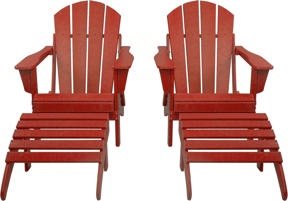 WestinTrends Malibu Outdoor Lounge Chair Set, 4-Pieces Adirondack Chair Set o...
