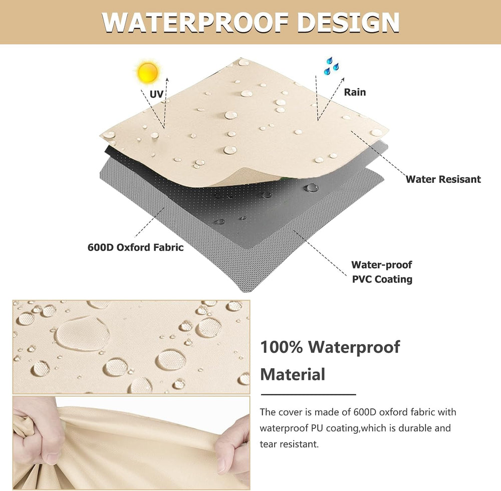 3-Seater Patio Sofa Cover, 600D Heavy Duty Waterproof Outdoor Sofa Covers, 76...