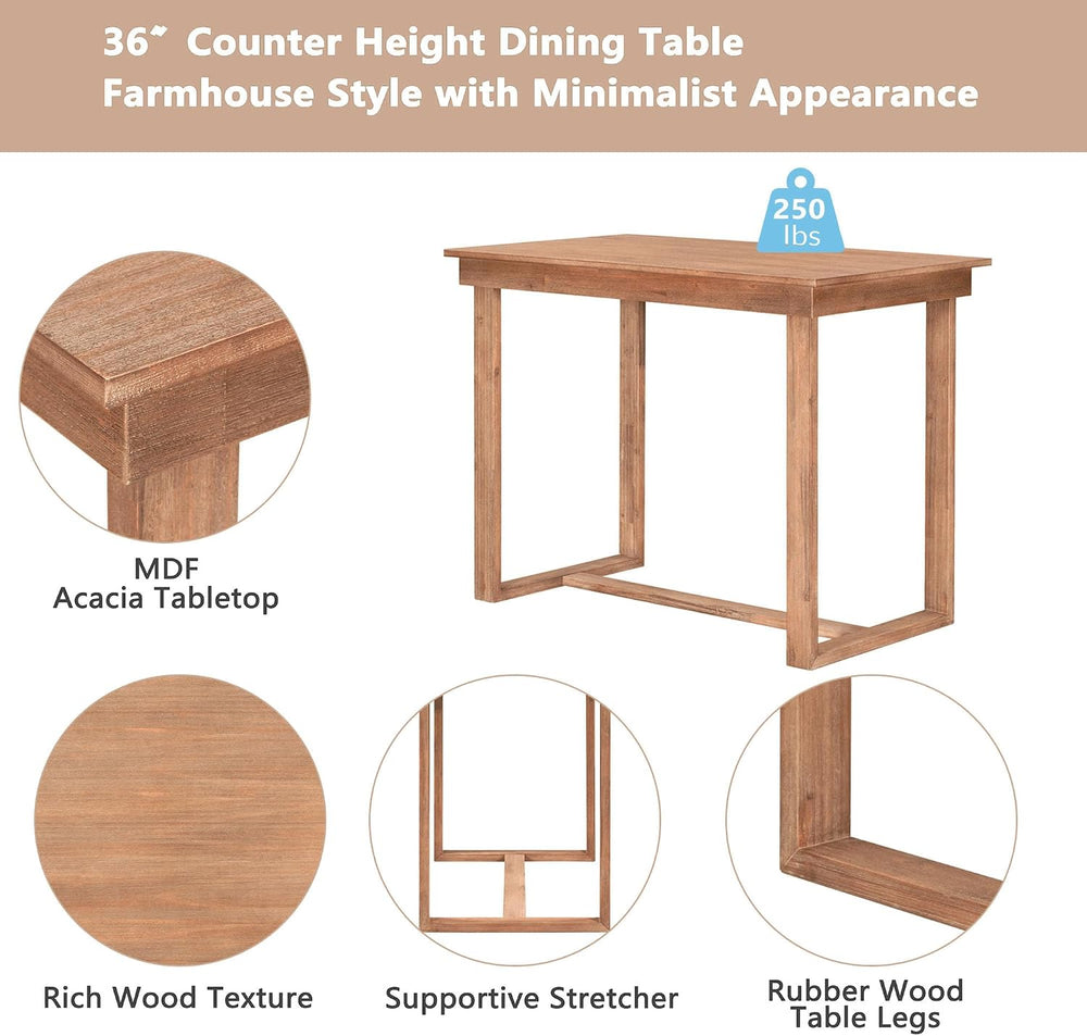 LUMISOL 5-Piece Counter Height Dining Table Set for 4, Farmhouse Kitchen Tabl...