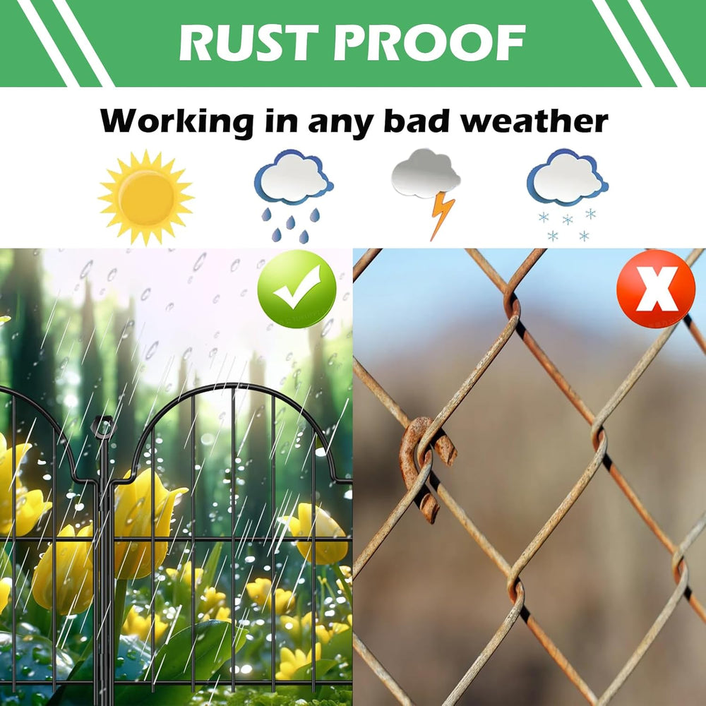 Blingluck Decorative Garden Fence, 17in(H) x 27.5ft(L), with Ground Stake