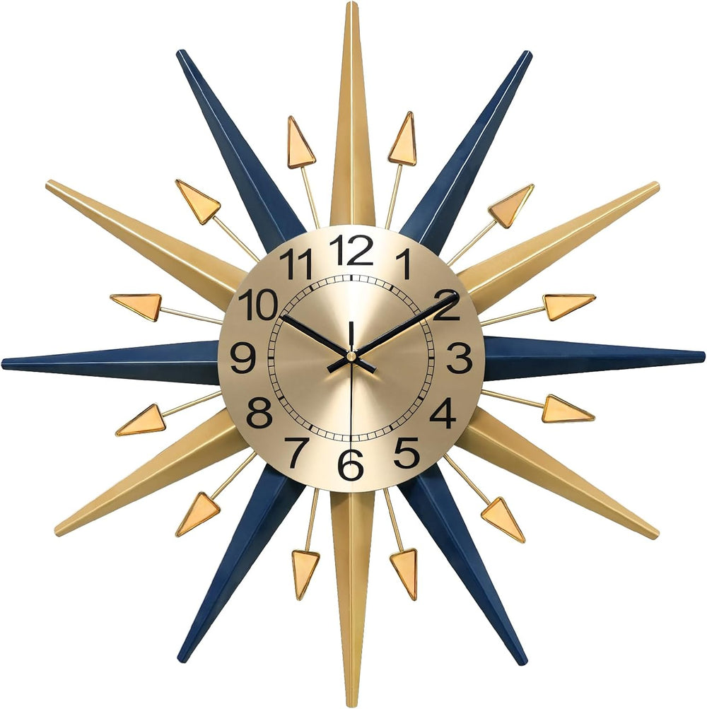 Starburst Large Wall Clock,Mid Century Decorative Wall Clock