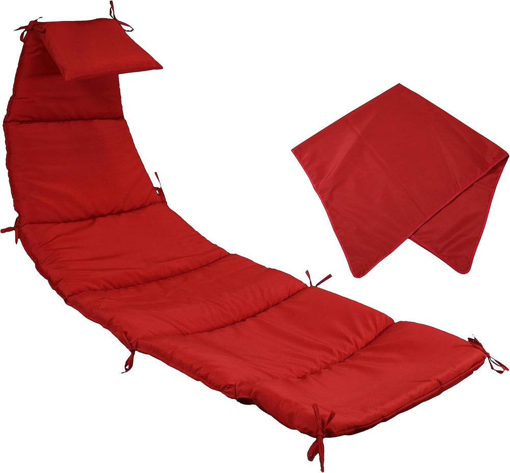 Sunnydaze Outdoor Hanging Lounge Chair Replacement Cushion and Floating Umbre...