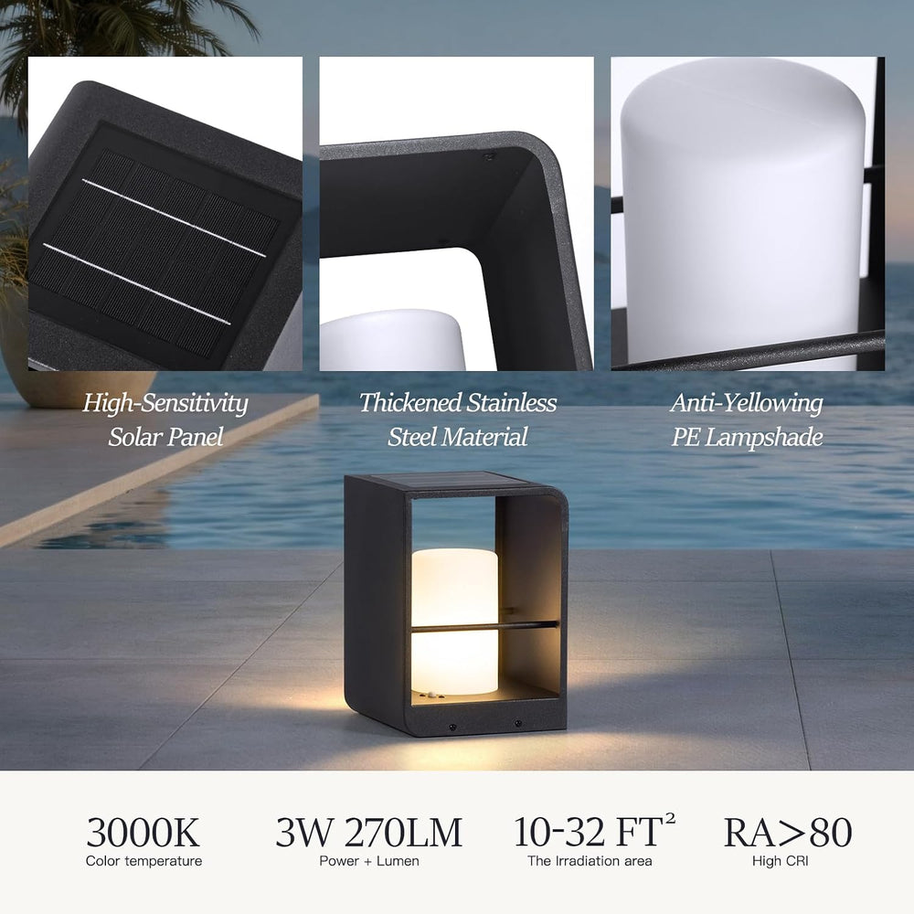 IP65 Solar Lanterns Outdoor Waterproof, LED Corner Floor Lamp Dimmable