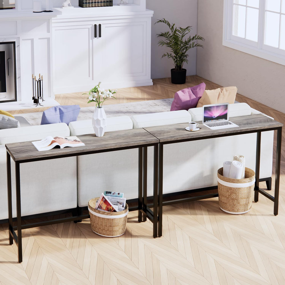 Timberer 39.4” Console Table Hallway Entrance Table Sofa Table Behind Couch