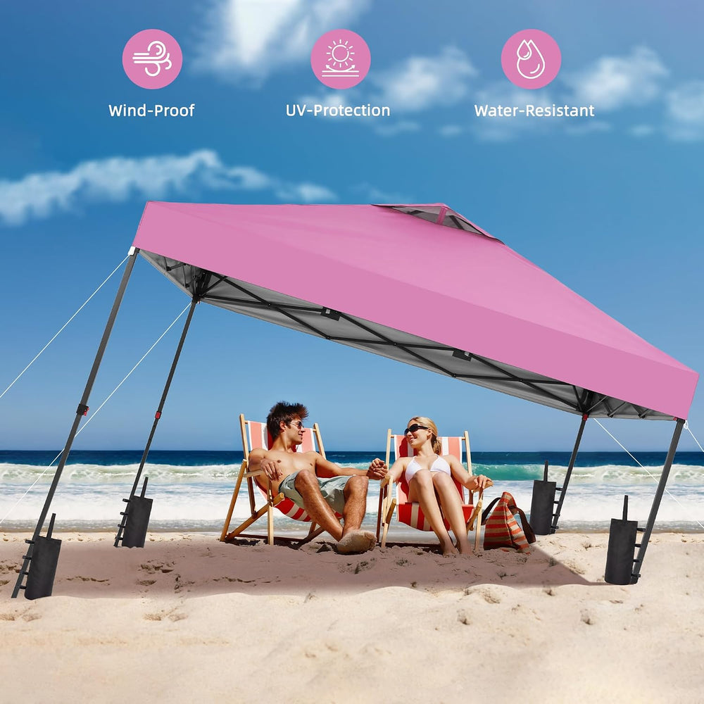 GDY 10x10FT Pop-Up Canopy Tent — with 4-Side Walls & Vented Top, Portable...