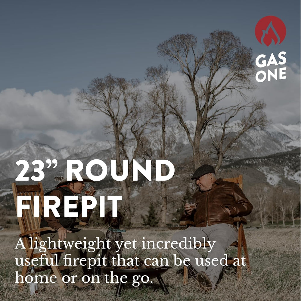 GasOne 23 in Outdoor– Wood Burning Fire Pit – Durable Alloy Steel Fire Pits f...