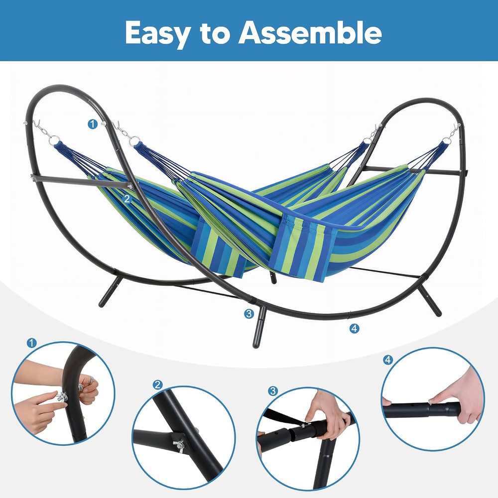 SUNCREAT Portable Outdoor Hammock with Stand, Double Hammocks with Stand for ...