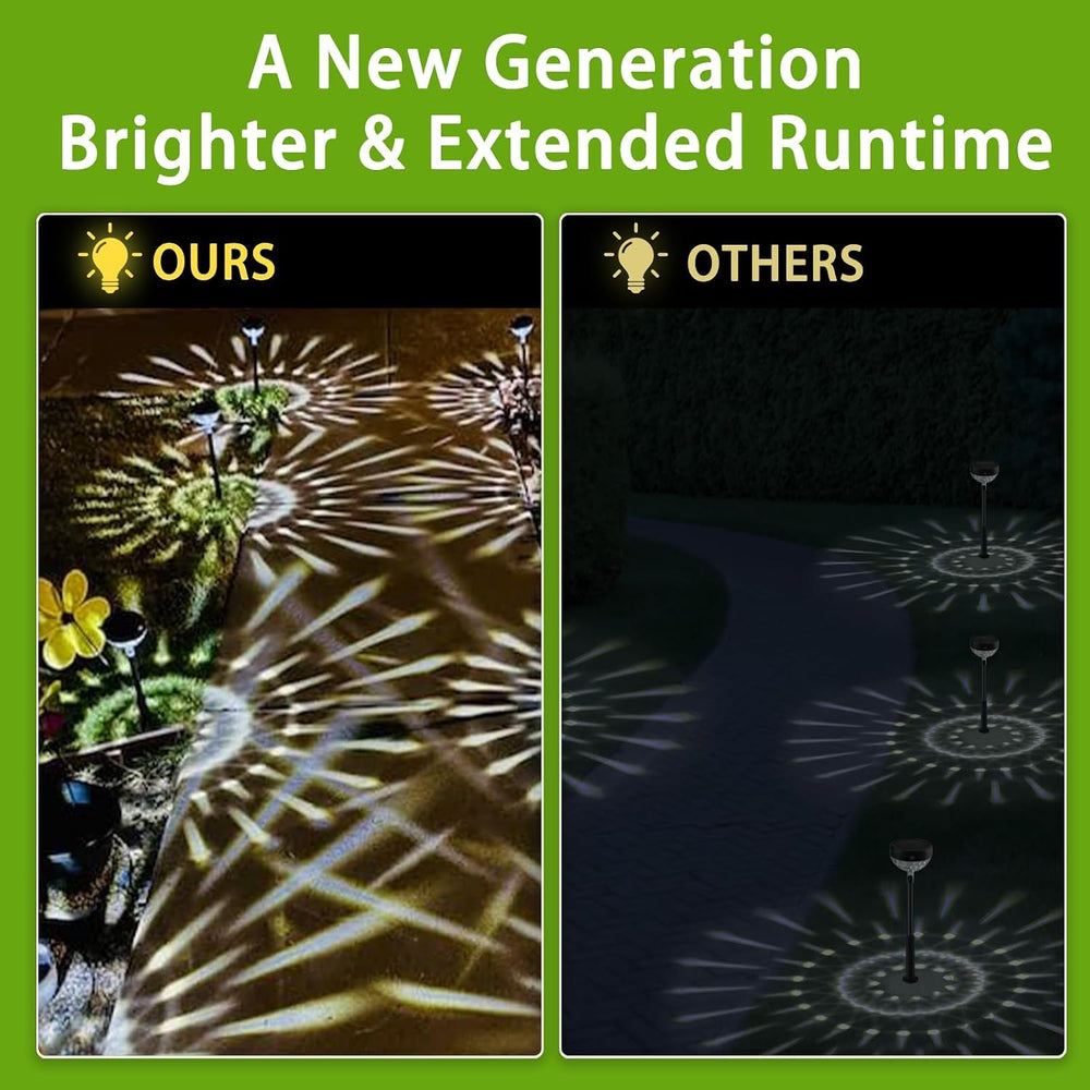 JNOEC 12Pack Solar Pathway Lights Outdoor, Color Changing+8 Fixed Color (Warm...