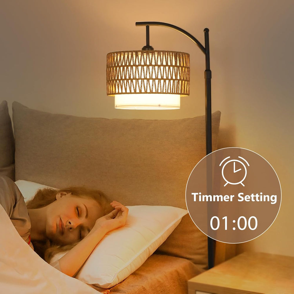 Arc Floor Lamp for Living Room with 3 Color Temperatures, Farmhouse Floor Lam...