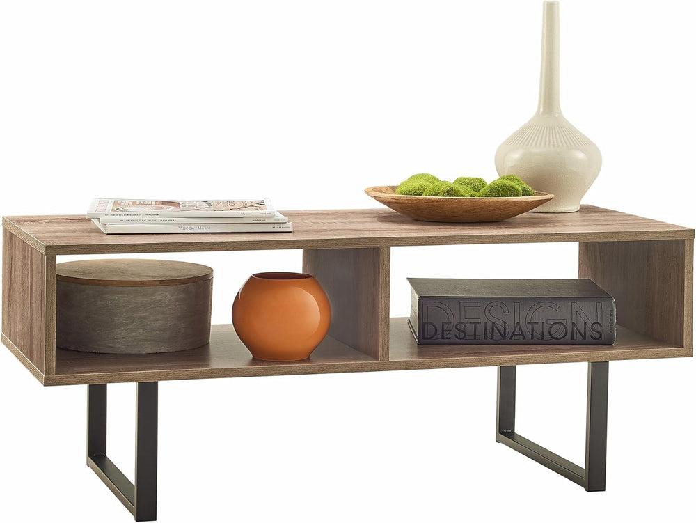 ClosetMaid Rectangular Wood Coffee Table with Storage Shelves, Narrow, 39.45&...