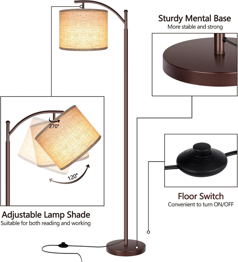 Floor Lamp for Living Room, LED Standing Lamp Tall Industrial Floor Lamp Read...