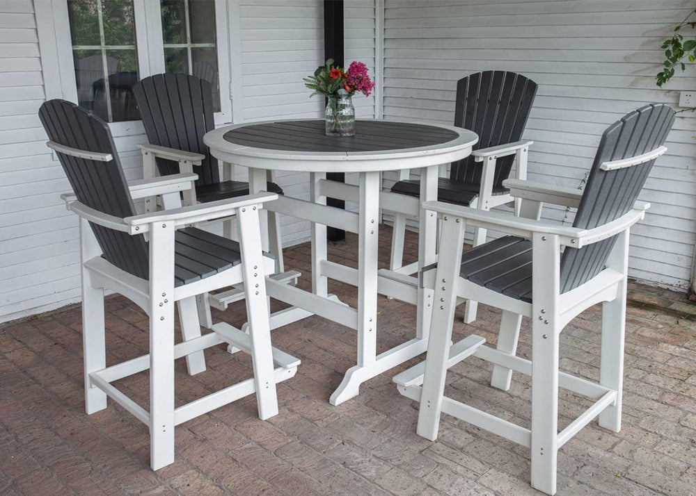 WILLIAMSPACE Patio Bar Table Set of 5, Height Outdoor Round Bar Table with 1....