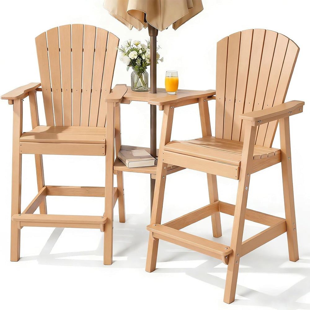 PASAMIC Tall Adirondack Chair Set of 2, All-Weather HDPE Outdoor Chairs with ...