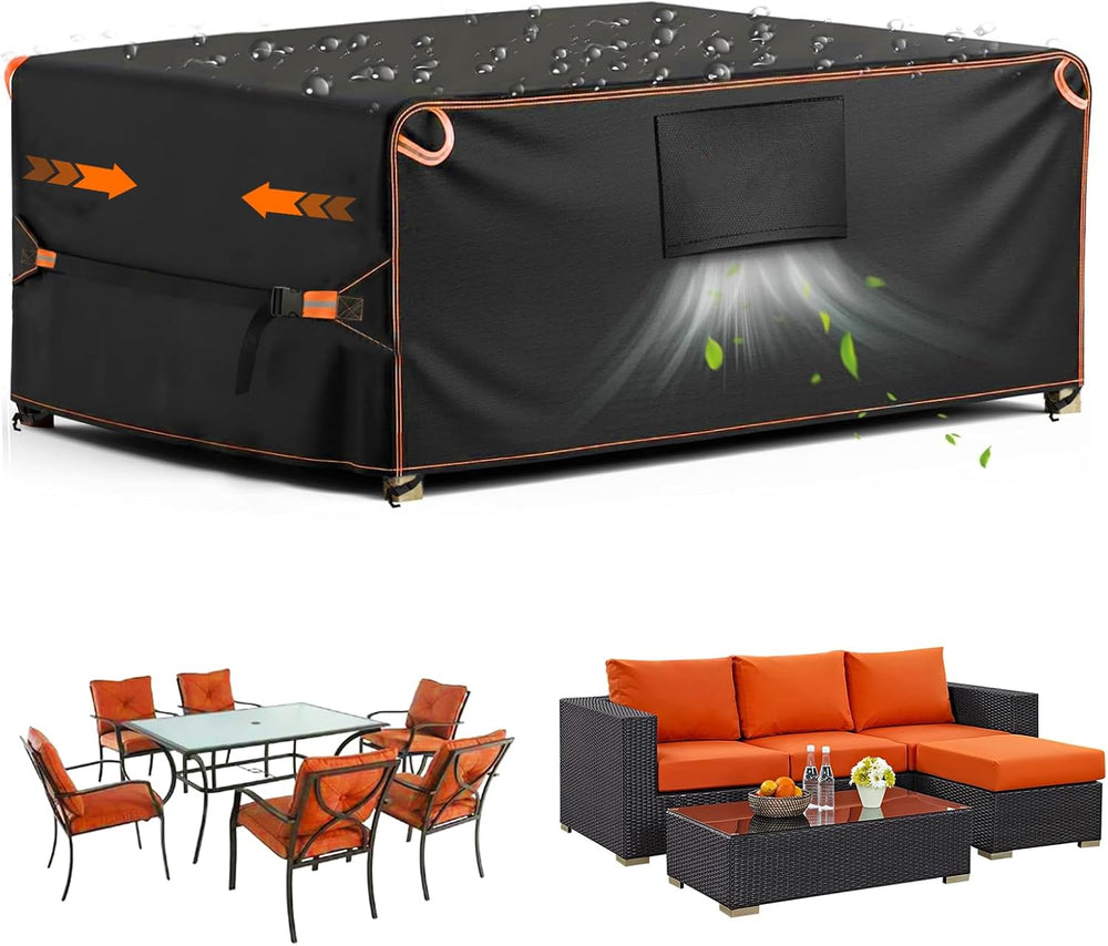 Outdoor Sofa Covers Waterproof, Rectangular Patio Table Chair Sofa Set Cover,...