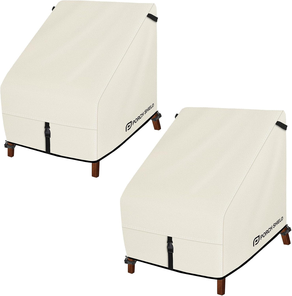 Porch Shield Waterproof Patio Chair Cover 2 Pack 34W x 37D x 36H in, Beige