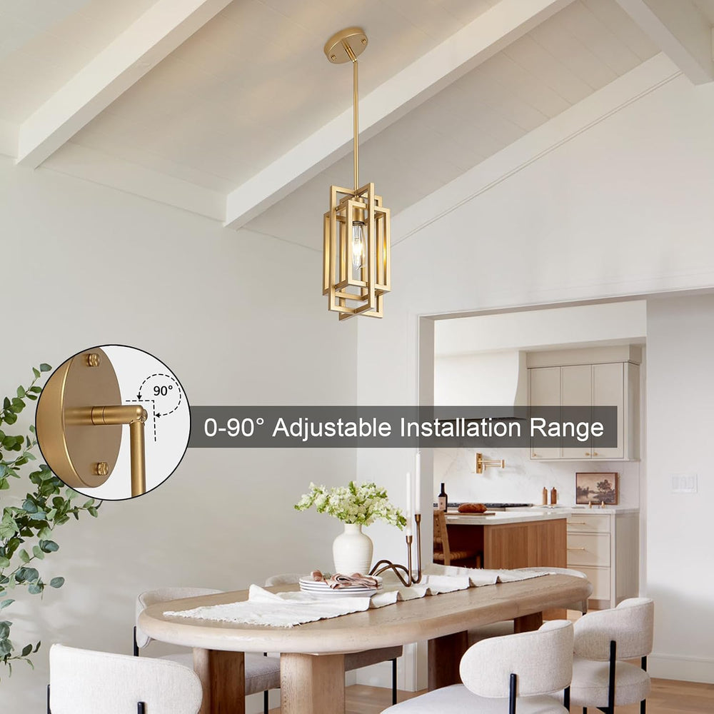 Farmhouse Pendant Light Fixtures, Gold Modern Pendant Lights 59'' Adj...