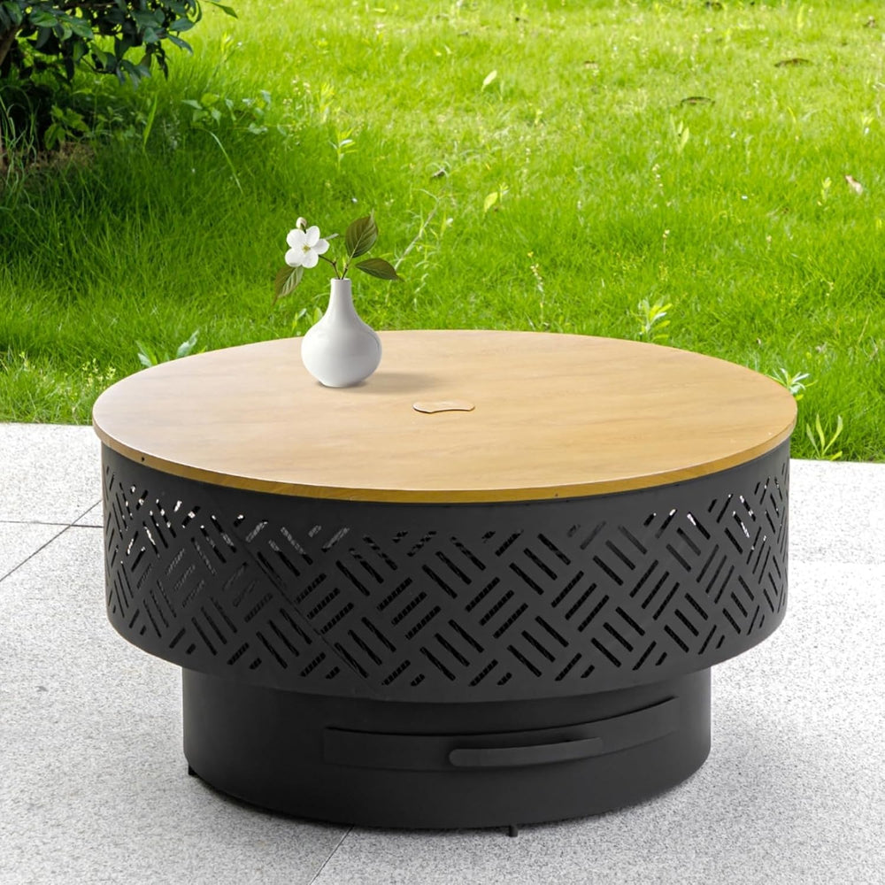 OutVue 32 Inch Wood Burning Fire Pits with Grill & Lid
