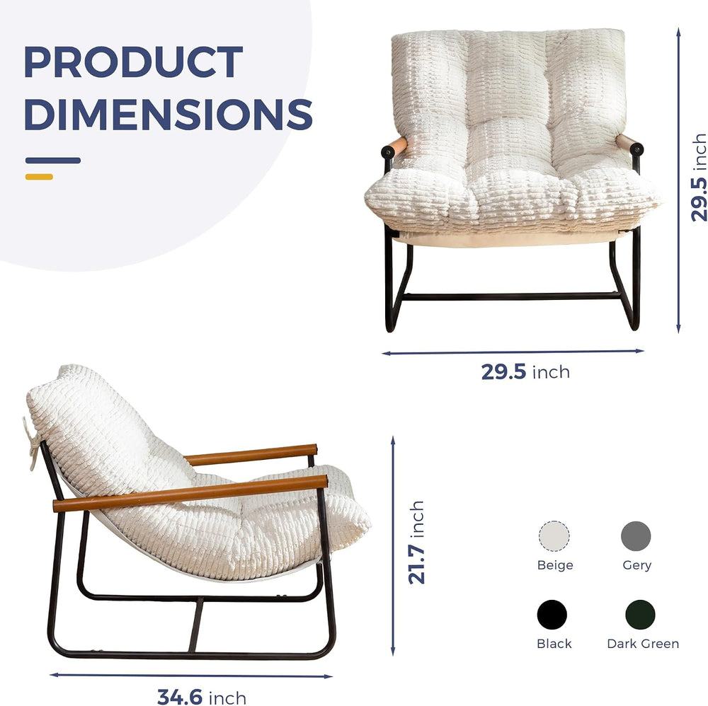 MAXYOYO Modern Accent Chair, Tufted Living Room Chair with Metal Frame