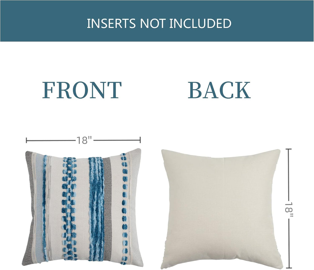 Boho Pillow Covers 18x18 Set of 2 for Couch-Modern Farmhouse Sofa Decorative ...