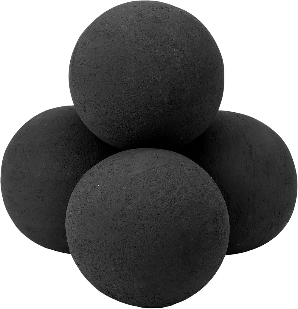 Skyflame 6 Inch Black Round Fire Stones Reusable Fire Pit Balls