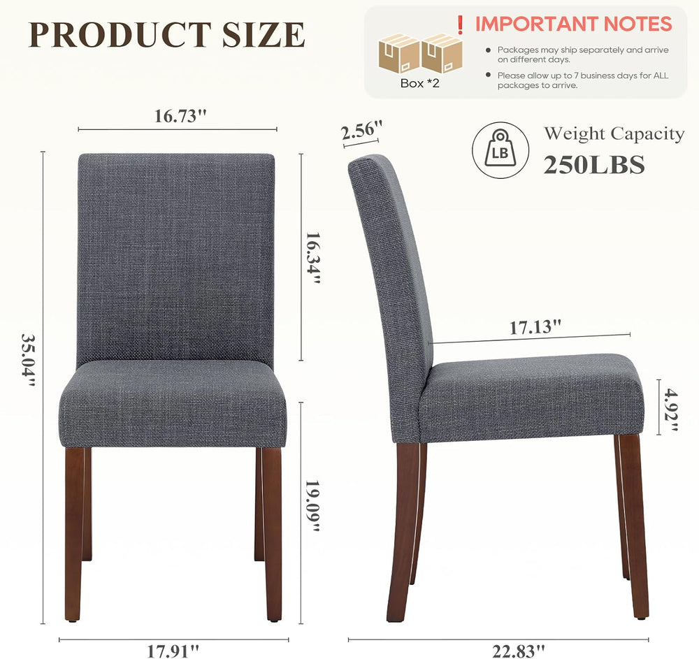 Upholstered Parsons Dining Chairs Set of 4, Modern Dining Room Chairs with Ba...