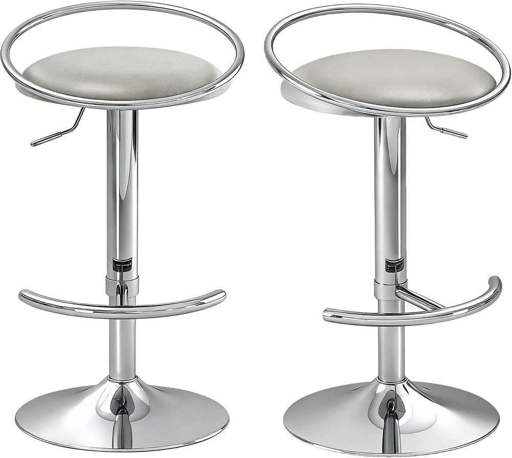 Bar Stools Set of 2, Adjustable Swivel Counter Stools with Upholstered Seat, ...