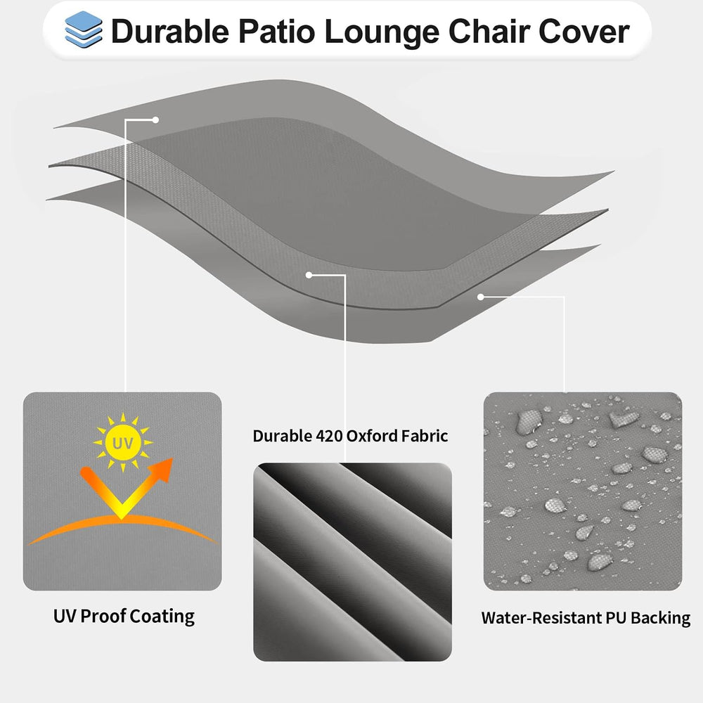 OutdoorLines Waterproof Patio Chaise Lounge Chair Cover