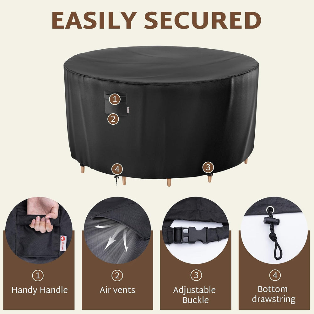 iBirdie Outdoor Round Table Cover 70 x 28 inch, 6 ft, Waterproof, 600D
