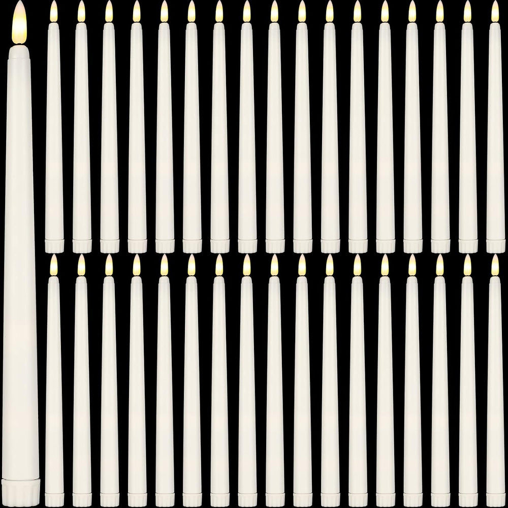 Reginary 36 Pcs Flameless Taper Candles Battery Operated,Ivory