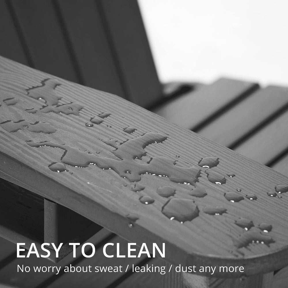 LUE BONA HDPS Outdoor Adirondack Chair, Cup Holder, Set of 4, Dark Gray