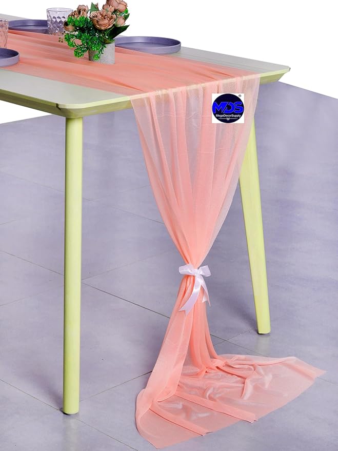 MDS Halloween Chiffon Table Runner - 5 Pack, 29 x 170 Inches, 14ft Each - She...