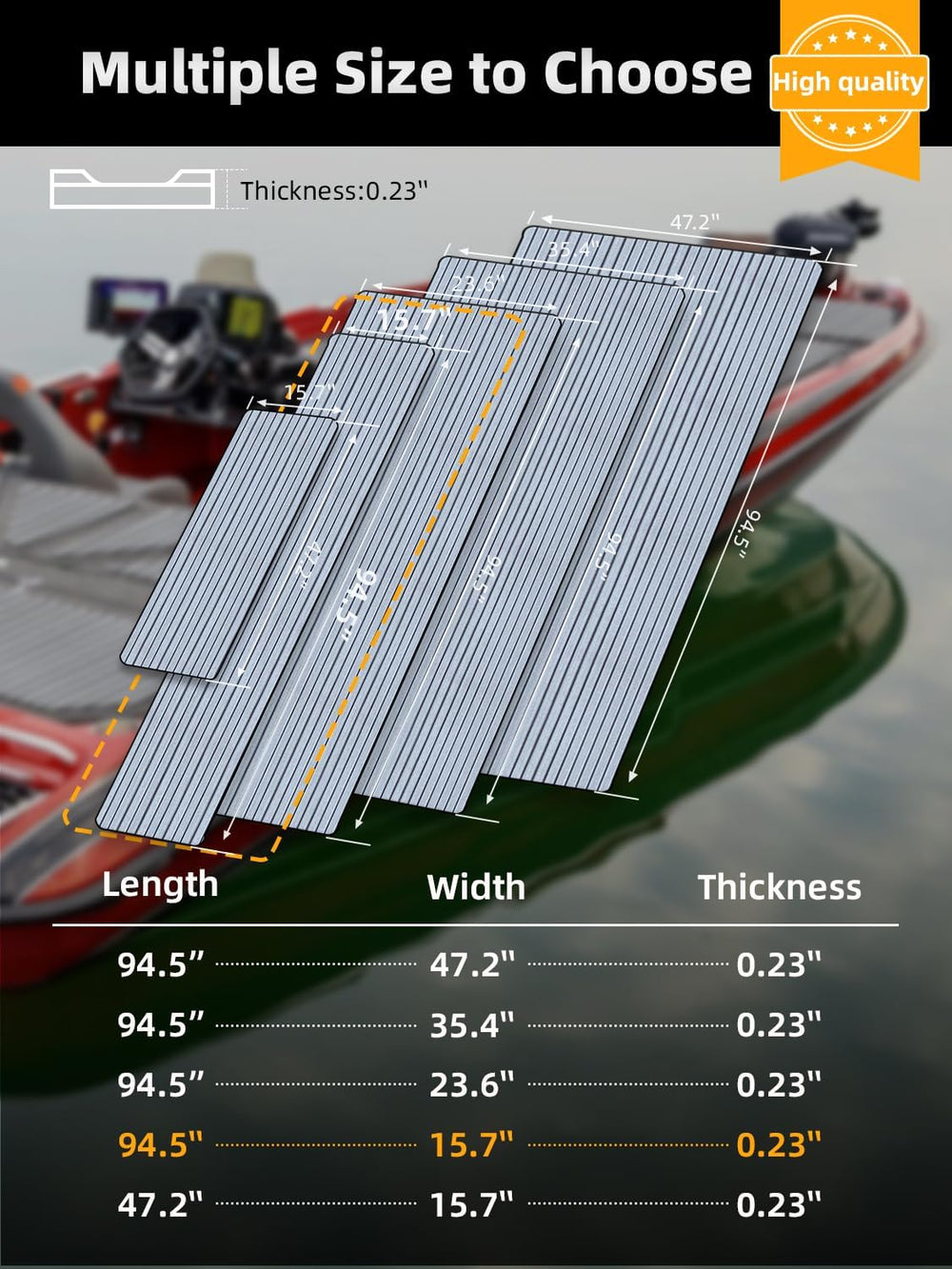 FOCEAN Boat Flooring EVA Foam Boat Decking Faux Teak Marine Flooring Marine M...