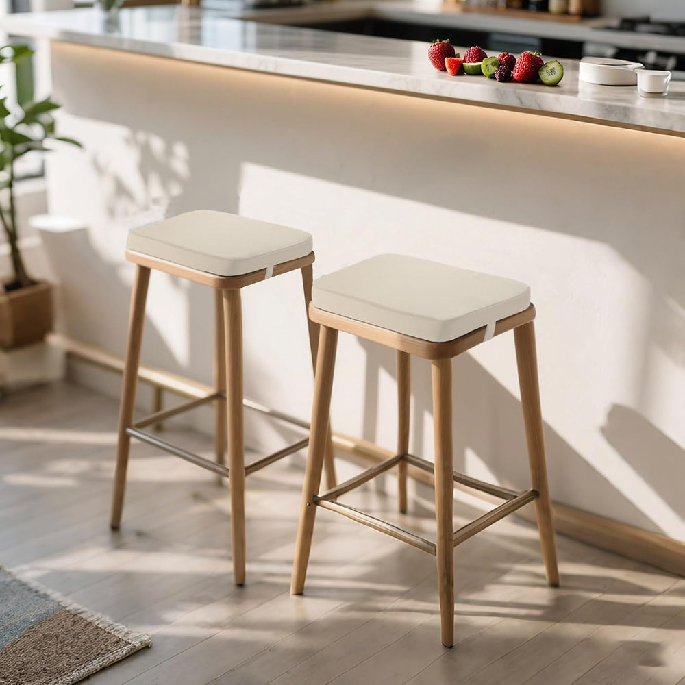 Bar Stool Cushions 14x12 inch, Non-Slip Dining Chair Cushion with Straps, Wat...