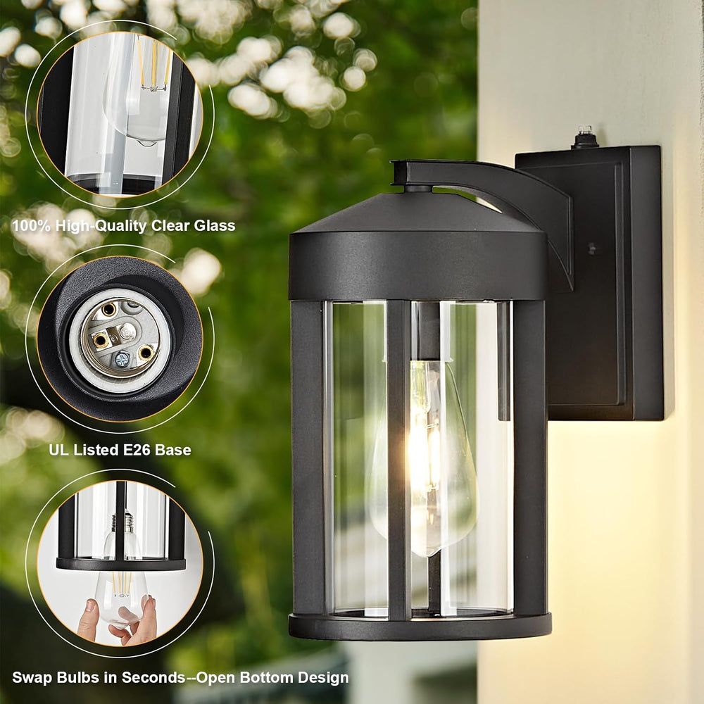 OKELI Dusk to Dawn Outdoor Lights Fixture Wall Mount–Modern Geometric Industr...