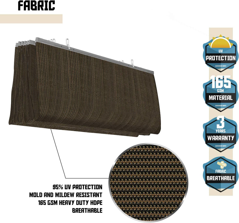 TANG 4' x 16' Pergola Cover Shade Canopy, Retractable Awning Sun Shad...