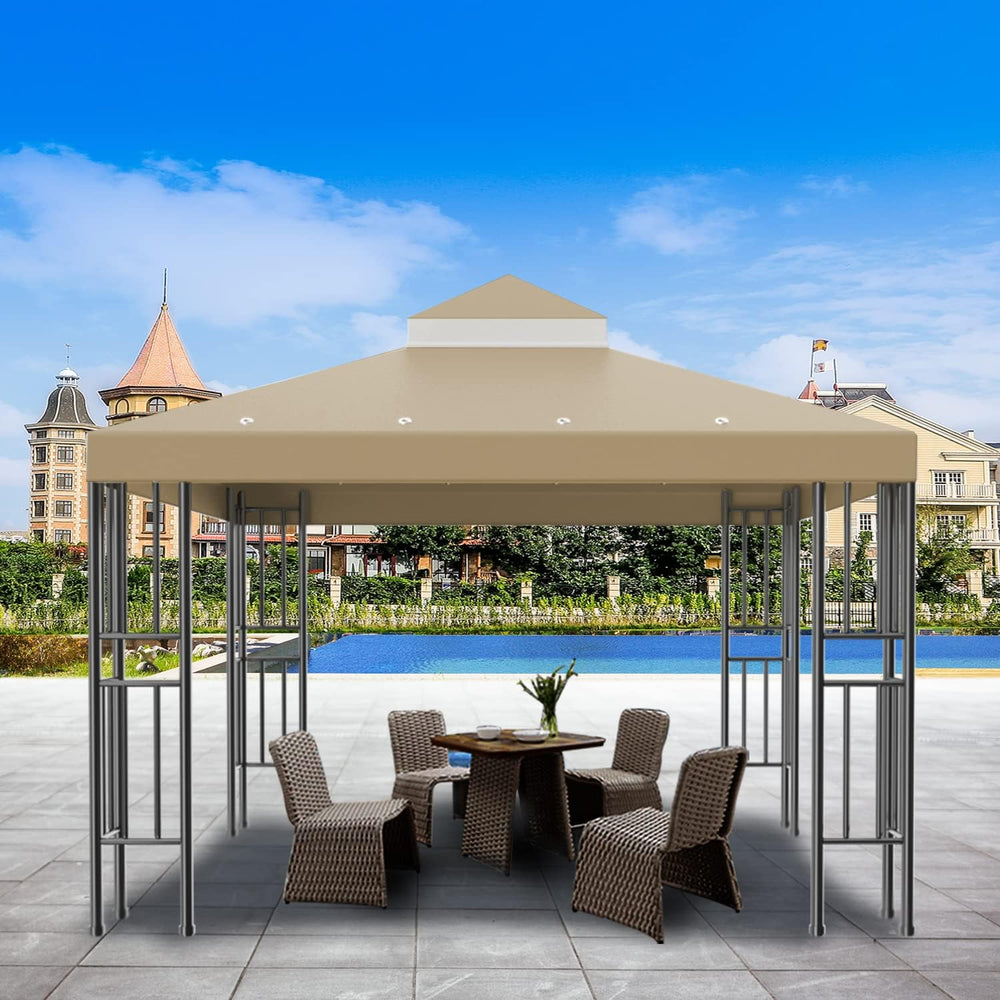 Sumfaller 10x10 FT Gazebo Replacement Canopy Top Cover
