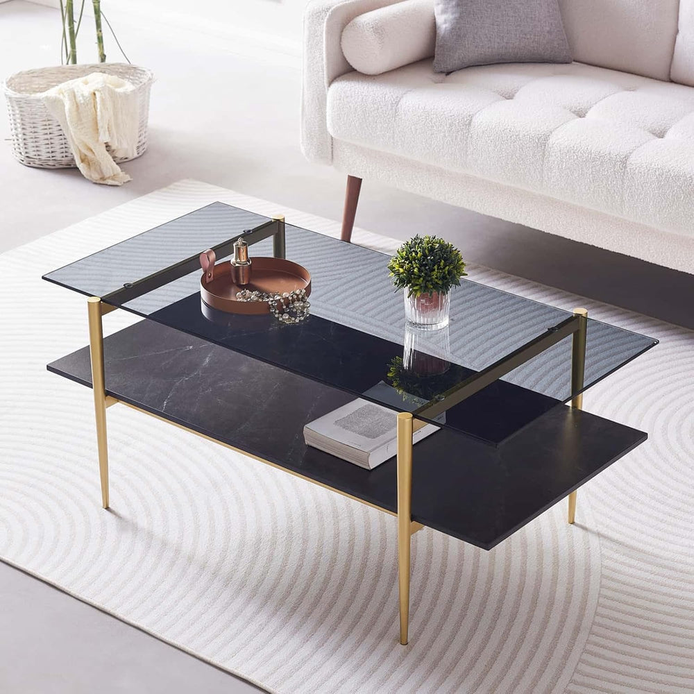 LumFurn Rectangle Coffee Table for Living Room, Mid-Century Modern Design, L4...