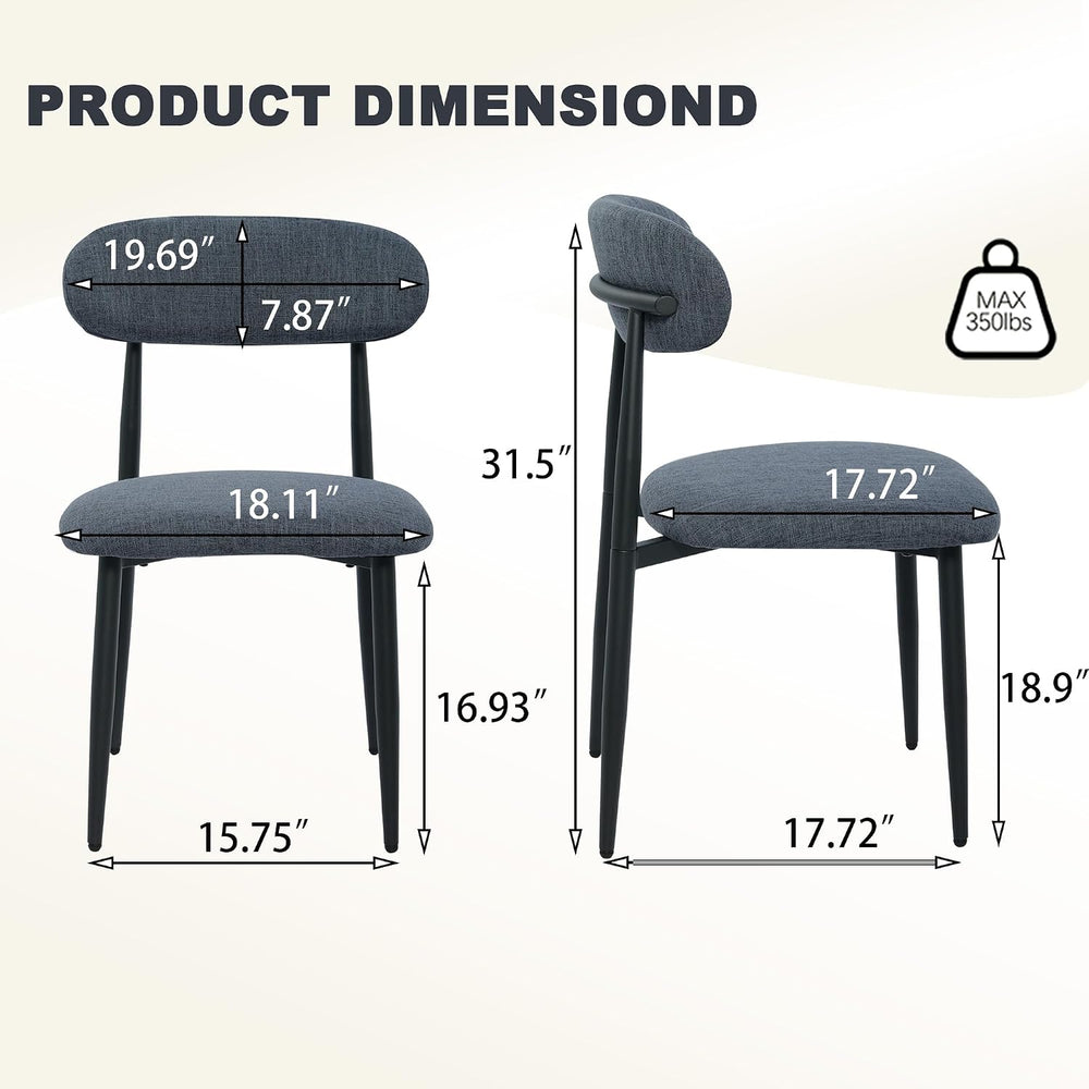 FREKEN Modern Upholstered Dining Chairs Set of 8, Mid-Century Metal Frame Lin...