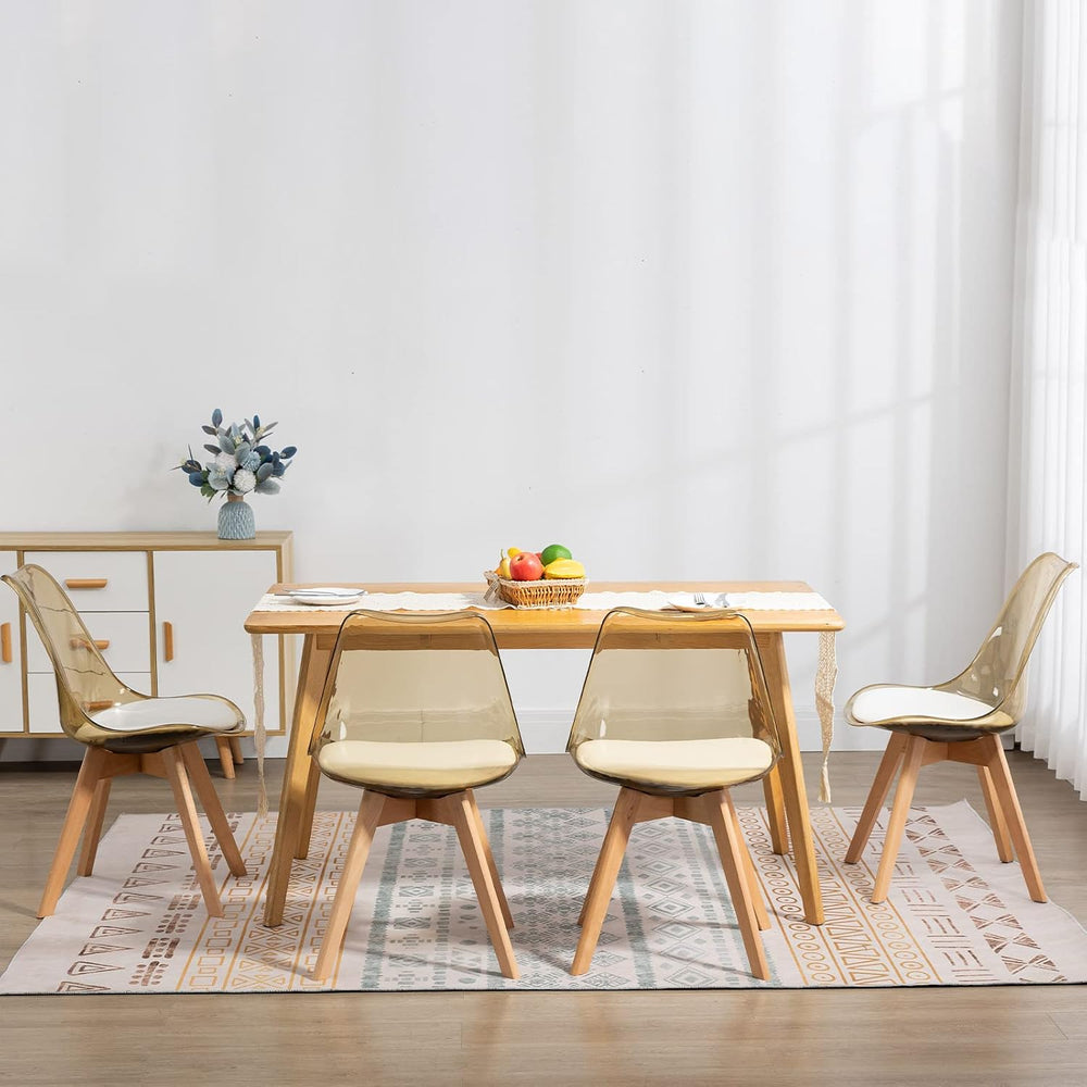 ANOUR Modern Dining Chairs Set of 2, Clear Kitchen Chairs, Acrylic Accent Cha...