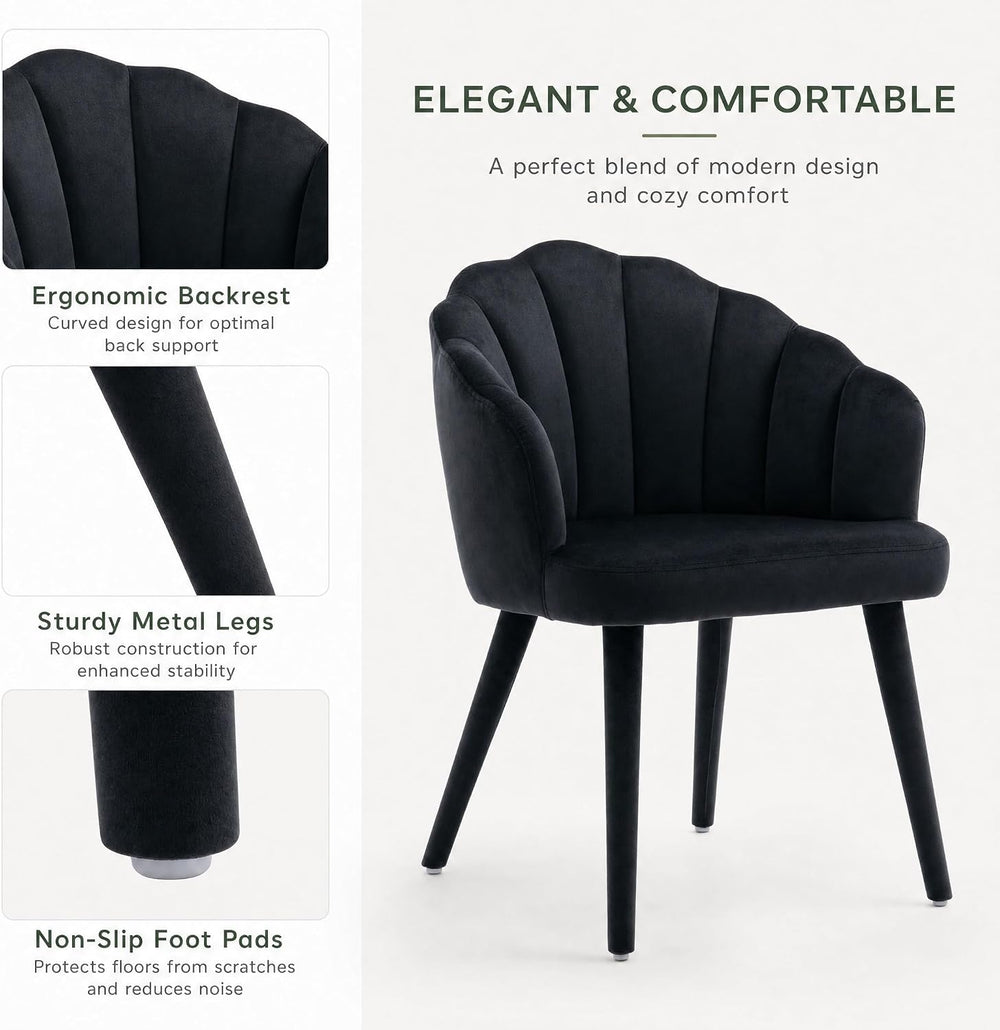 Hyfirm Velvet Dining Chairs Set of 4, Upholstered Modern Kitchen Dining Chair...