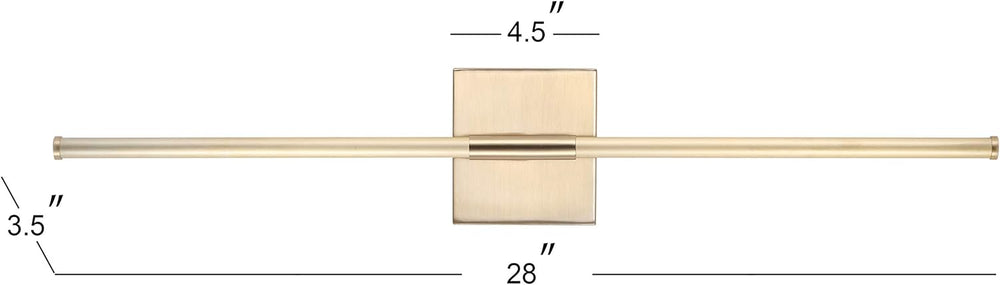 JONATHAN Y Makena 28" 1-Light LED Wall Sconce, Brass Gold