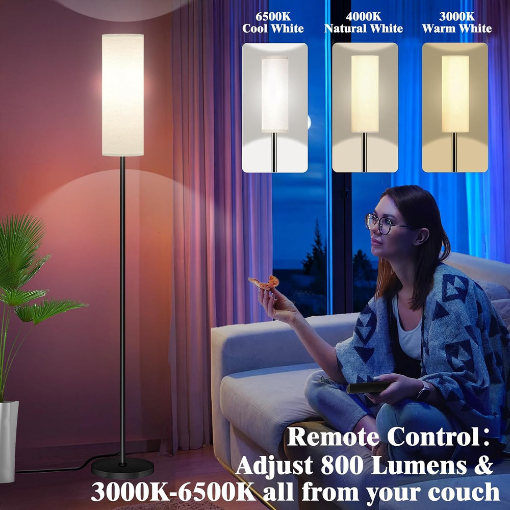 Qaubauyt Smart LED Floor Lamp with APP Control & RGB Colors - Dimmable St...