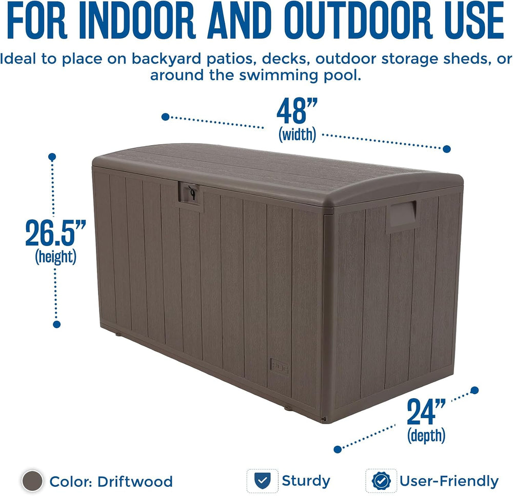Plastic Development Group Outdoor Storage Deck Box, Standard Close, 105 Gallo...