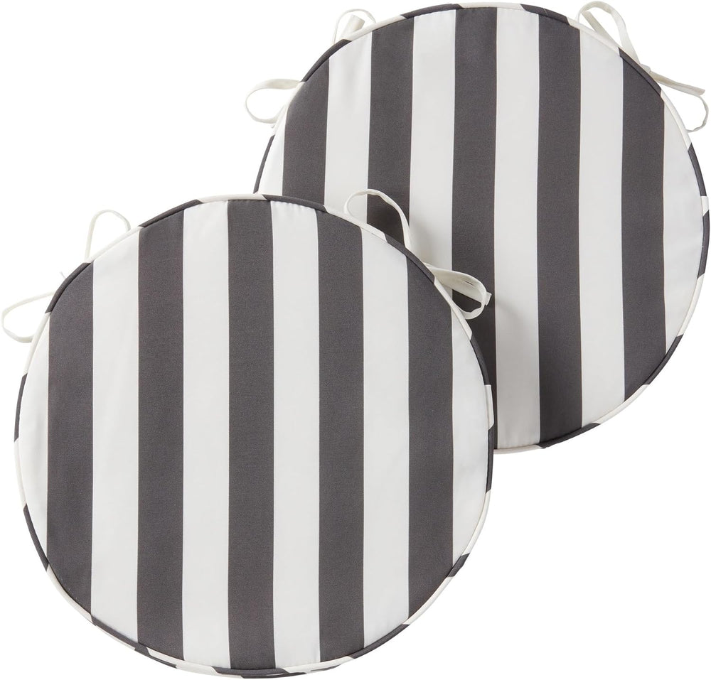 Set of 2 Outdoor 18 inch Round Patio Dining Chair Pads – Comfortable Fiber-Fi...