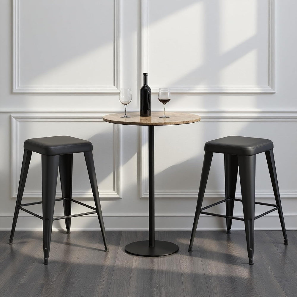 Bar Stools Set of 4, 26" Counter Height Bar Stools Backless, Upholstered...