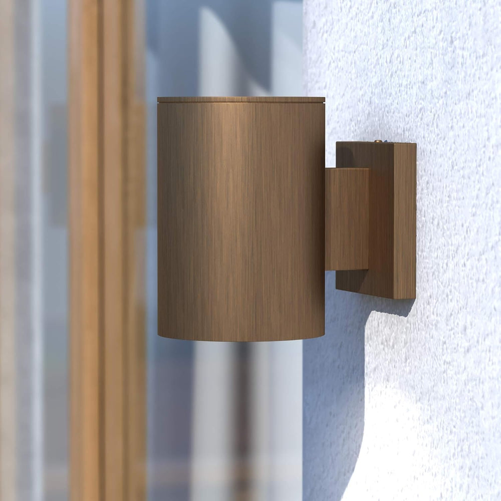 VAXCEL Chiasso Modern Outdoor Porch Light, 5" W x 7.25" H Gold Bras...